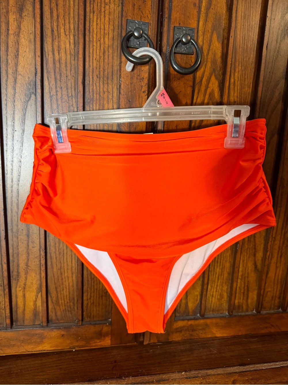 High-Waist Swim Bottoms in Vibrant Orange